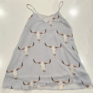 Peach Love California: Light Gray Skull Print Dress